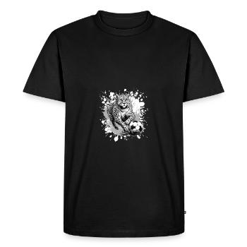 Cheetah Football Sport Team - Men's Premium Organic T-Shirt - black - Front - Nico (187cm)