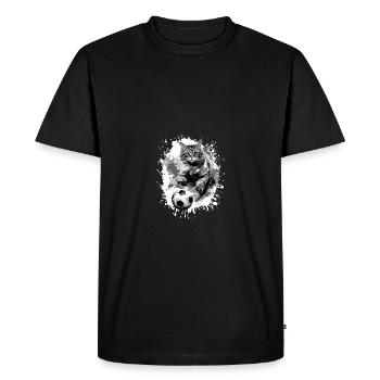 Cat Soccer Sports Team - Men's Premium Organic T-Shirt - black - Front - Nico (187cm)