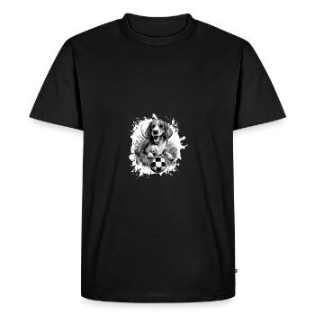 Équipe sportive de football Beagle Dog - T-shirt Premium bio Homme - noir - Devant - Nico (187cm)