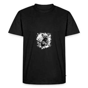 Yorkshire Terrier Chien Football Sports - T-shirt Premium bio Homme - noir - Devant - Nico (187cm)