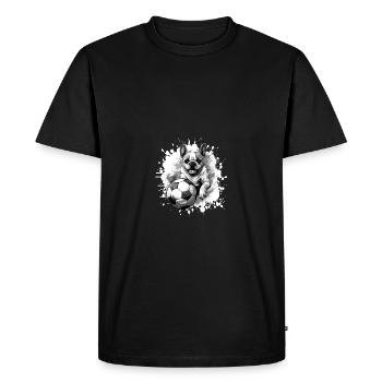 Bouledogue Français Dog Football - T-shirt Premium bio Homme - noir - Devant - Nico (187cm)
