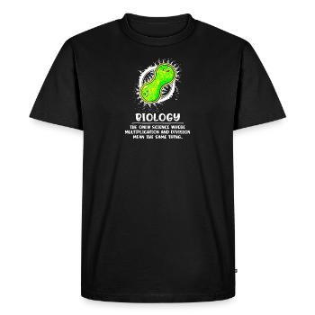 Biologiste drôle biologiste t-shirt biologie disant - T-shirt Premium bio Homme - noir - Devant - Nico (187cm)