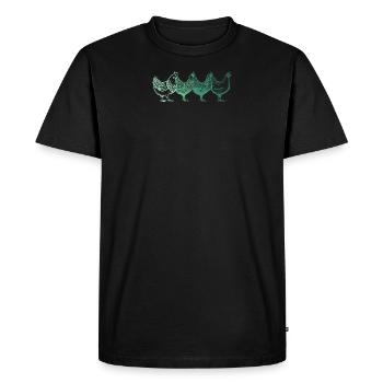 Chicken animal chickens gift · Green chickens - Men's Premium Organic T-Shirt - black - Front - Nico (187cm)
