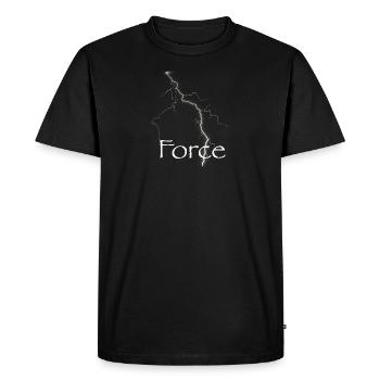 Force de la nature - éclair - T-shirt Premium bio Homme - noir - Devant - Nico (187cm)