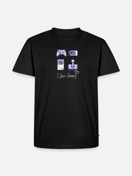 I Love Gaming - Männer Premium Bio T-Shirt - Schwarz