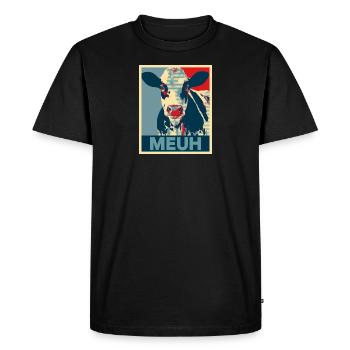 MEUH - T-shirt Premium bio Homme - noir - Devant - Nico (187cm)