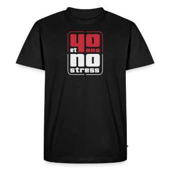 40 ans et no stress - T-shirt Premium bio Homme - noir - Devant - Nico (187cm)