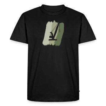 Crane Construction Worker Crane Operator - Men's Premium Organic T-Shirt - black - Front - Nico (187cm)