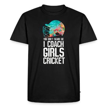 Cricket Coach - Men's Premium Organic T-Shirt - black - Front - Nico (187cm)