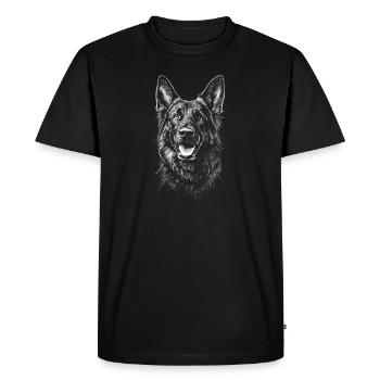 German Shepherd Portrait Dog Dog - Men's Premium Organic T-Shirt - black - Front - Nico (187cm)