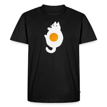chat drôle d'oeuf - T-shirt Premium bio Homme - noir - Devant - Nico (187cm)
