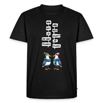 Hambourg Mouettes Dialecte Nord Allemand Mer du Nord Drôle - T-shirt Premium bio Homme - noir - Devant - Nico (187cm)