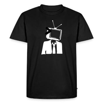 Télévision tv comme tête - T-shirt Premium bio Homme - noir - Devant - Nico (187cm)