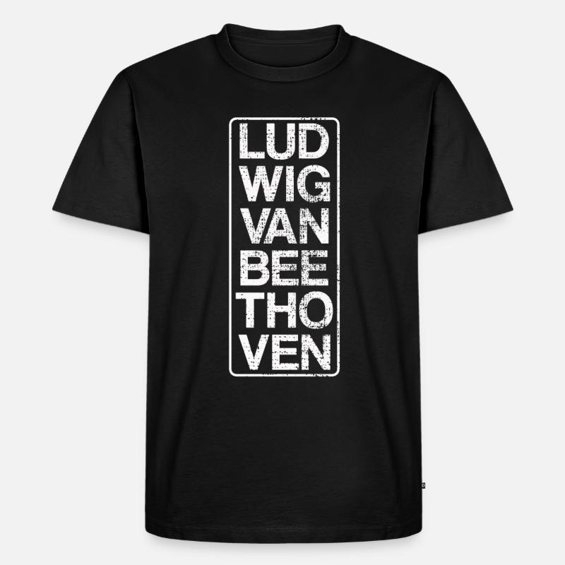 Beethoven - Männer Premium Bio T-Shirt - Schwarz
