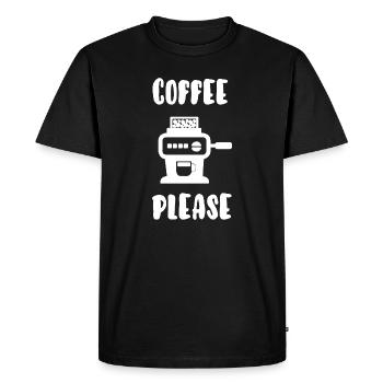 Coffee please - Men's Premium Organic T-Shirt - black - Front - Nico (187cm)