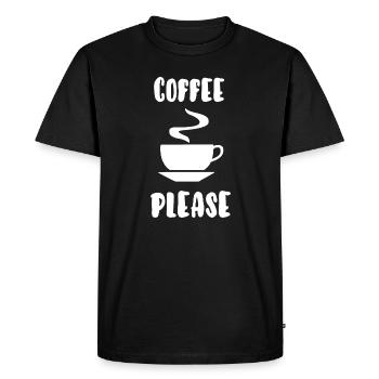 Coffee please - Men's Premium Organic T-Shirt - black - Front - Nico (187cm)
