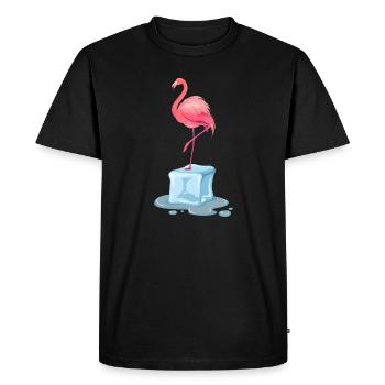 Exotic Ice Bath Flamingo Winter Swimming Ice Bath - Men's Premium Organic T-Shirt - black - Front - Nico (187cm)