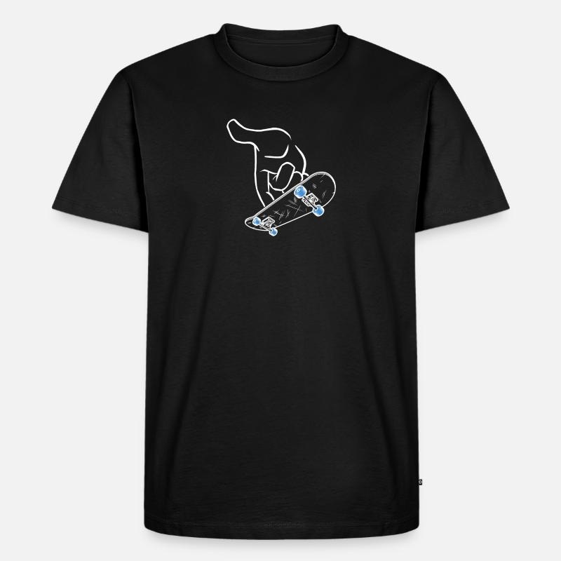 Riding Fingerboard Weiß - Männer Premium Bio T-Shirt - Schwarz