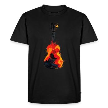 Rouleaux de peinture pour ukulélé - T-shirt Premium bio Homme - noir - Devant - Nico (187cm)