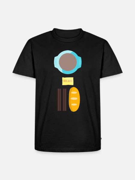 Breakfast in Taizé - Männer Premium Bio T-Shirt - Schwarz