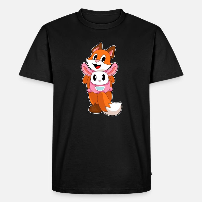 Fuchs Hase Tasche - Männer Premium Bio T-Shirt - Schwarz