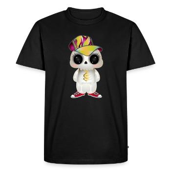 Crâne cool mignon dans le look hip hop - T-shirt Premium bio Homme - noir - Devant - Nico (187cm)