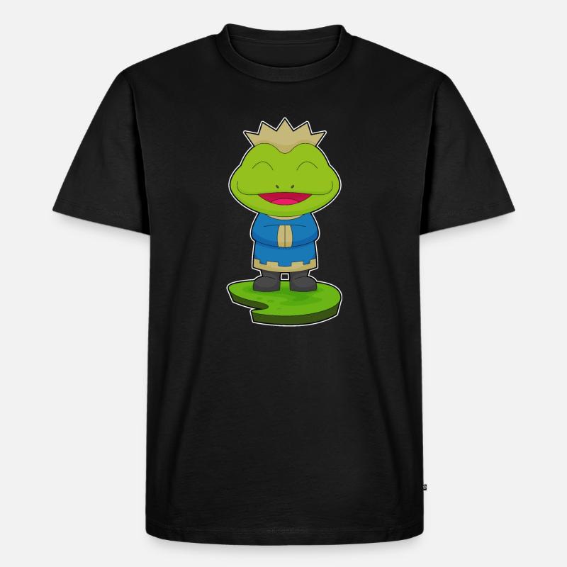 Frosch Krone - Männer Premium Bio T-Shirt - Schwarz