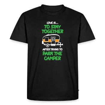 The Camper Van - Men's Premium Organic T-Shirt - black - Front - Nico (187cm)