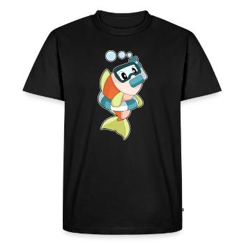 Plongée en plongée en apnée pour plongeurs de poissons - T-shirt Premium bio Homme - noir - Devant - Nico (187cm)