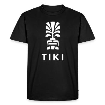 Tiki Design Tête Polynésienne Vivid - T-shirt Premium bio Homme - noir - Devant - Nico (187cm)