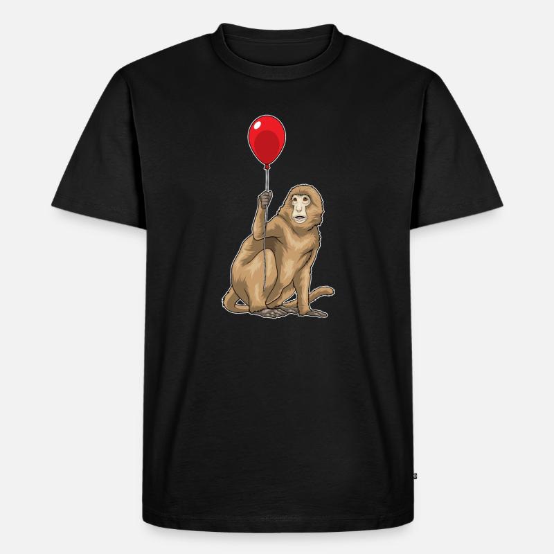 Affe Luftballon - Männer Premium Bio T-Shirt - Schwarz