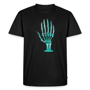 Halloween Skeleton Hand - Men's Premium Organic T-Shirt - black - Front - Nico (187cm)