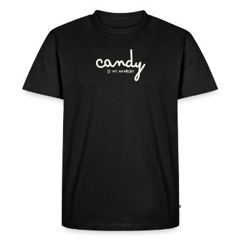 LES BONBONS SONT MON ANARCHIE - T-shirt Premium bio Homme - noir - Devant - Nico (187cm)
