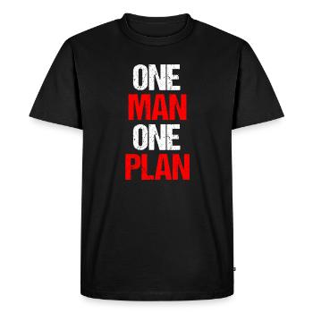 Un homme, un plan - T-shirt Premium bio Homme - noir - Devant - Nico (187cm)