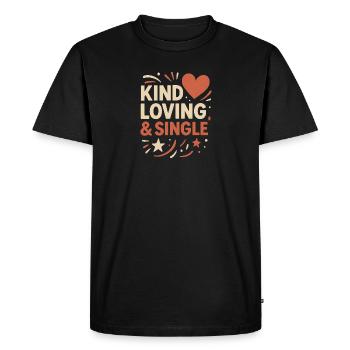 Design Positif pour Cœurs Solitaires - T-shirt Premium bio Homme - noir - Devant - Nico (187cm)