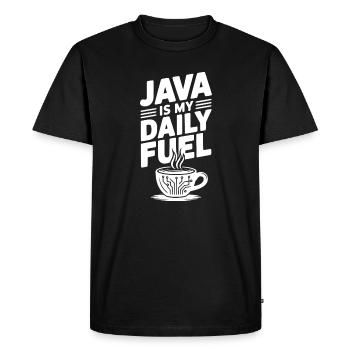 Java is My Daily Fuel - Men's Premium Organic T-Shirt - black - Front - Nico (187cm)