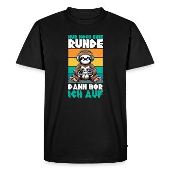 Juste un tour de plus, puis j’arrêterai la paresse - T-shirt Premium bio Homme - noir - Devant - Nico (187cm)