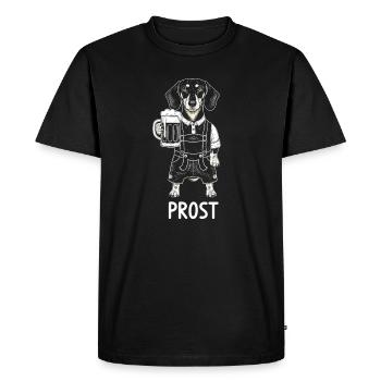 Dachshund Cheers Beer Bavaria Traditional Costume Dog Funny - Men's Premium Organic T-Shirt - black - Front - Nico (187cm)