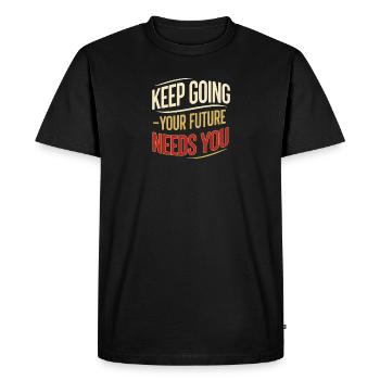Continue to the future - Men's Premium Organic T-Shirt - black - Front - Nico (187cm)