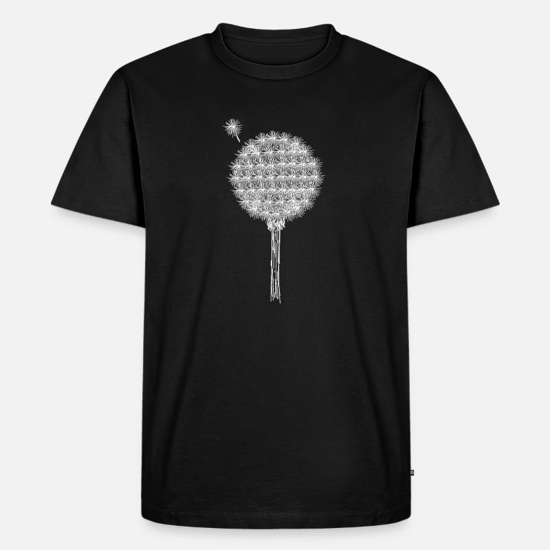 Pusteblume - Männer Premium Bio T-Shirt - Schwarz