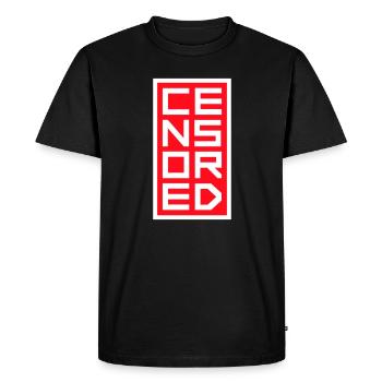 Censored Funny Statement Freedom Logo - Men's Premium Organic T-Shirt - black - Front - Nico (187cm)