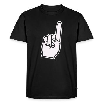 Fan Hand Index Finger Icon - Men's Premium Organic T-Shirt - black - Front - Nico (187cm)
