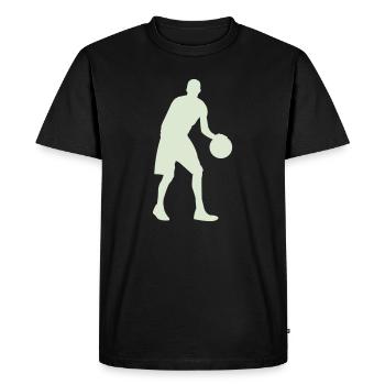 Silhouette de basket vert pastel - T-shirt Premium bio Homme - noir - Devant - Nico (187cm)