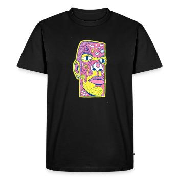 Portrait masculin noir #1 - T-shirt Premium bio Homme - noir - Devant - Nico (187cm)