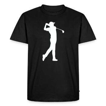 Silhouette du golfeur en swing - T-shirt Premium bio Homme - noir - Devant - Nico (187cm)