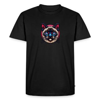 Siamese Cat Cat Lover - Men's Premium Organic T-Shirt - black - Front - Nico (187cm)