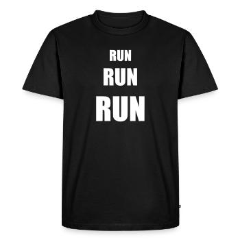 Run run run - Men's Premium Organic T-Shirt - black - Front - Nico (187cm)