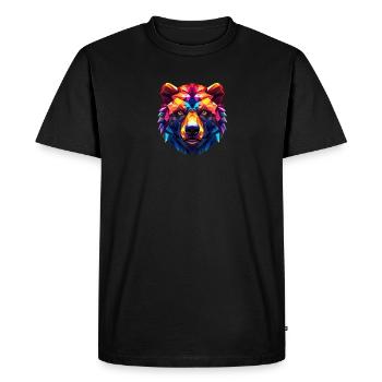 Tête d’ours colorée - T-shirt Premium bio Homme - noir - Devant - Nico (187cm)