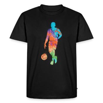 Joueur de basket-ball Dunking Enfants Basket-ball Garçons - T-shirt Premium bio Homme - noir - Devant - Nico (187cm)