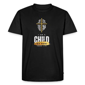 Child of God Cross gold - Men's Premium Organic T-Shirt - black - Front - Nico (187cm)